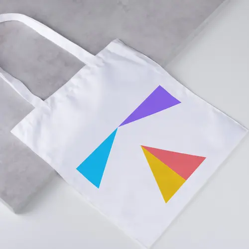 Tote Bag Abstract Letter T and Tracking Logo Mockup