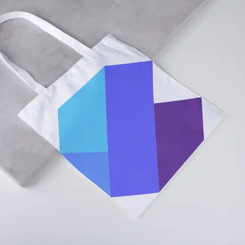 Tote Bag Geometric and 3D Letter C Logo Mockup