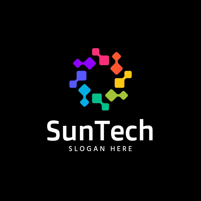 Abstract and Technological Sun Logo