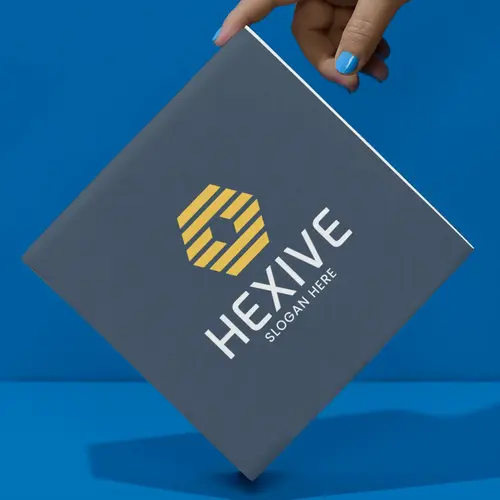 Box Hexagonal Hive Logo Mockup