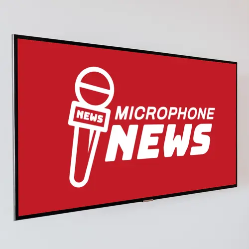 Display Microphone and News Logo Mockup