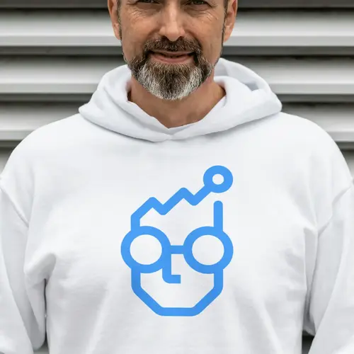 Hoodie Geek and Analytics Logo Mockup