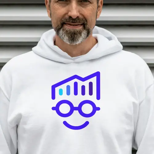 Hoodie Nerd and Statistics Logo Mockup