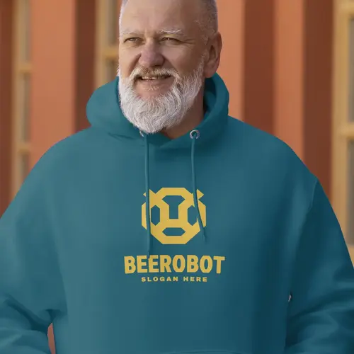 Hoodie Robot Bee Head Logo Mockup