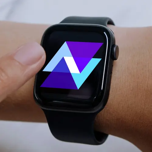 Smart Watch Triangles and Letter N Logo Mockup