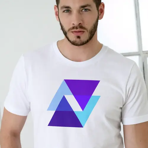 T-shirt Triangles and Letter N Logo Mockup