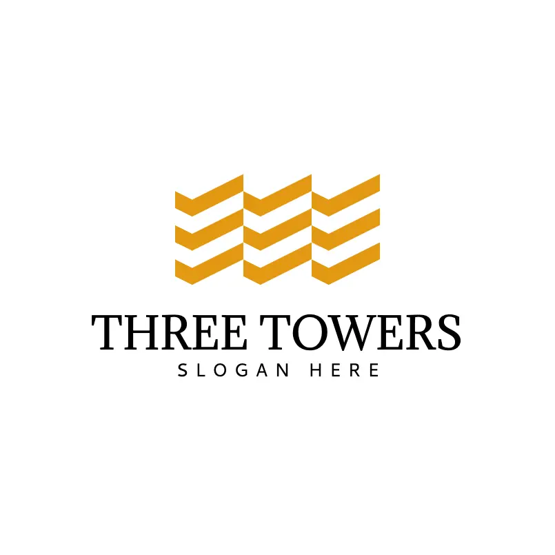 Three Buildings Abstract and Minimalist Logo