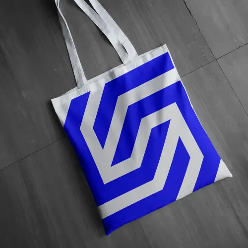 Tote Bag Geometric and Abstract Letter S Logo Mockup