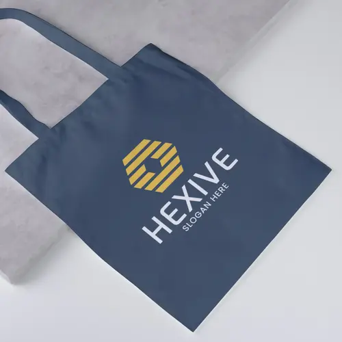 Tote Bag Hexagonal Hive Logo Mockup