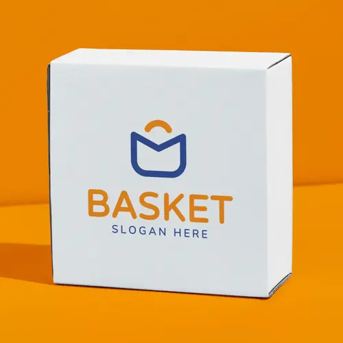 Box Shopping Basket Logo Mockup