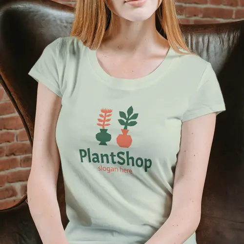 T-shirt Plant and Flower Logo Mockup