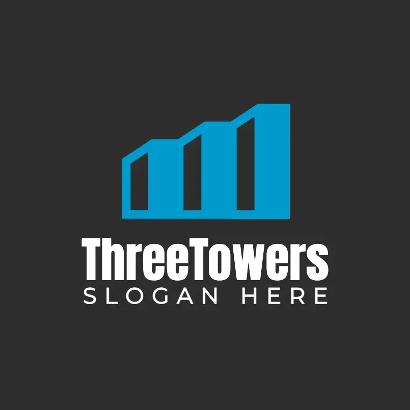 Three Buildings Stuck Together Logo