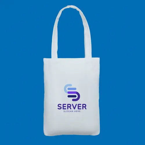 Tote Bag Letter S and Server Logo Mockup