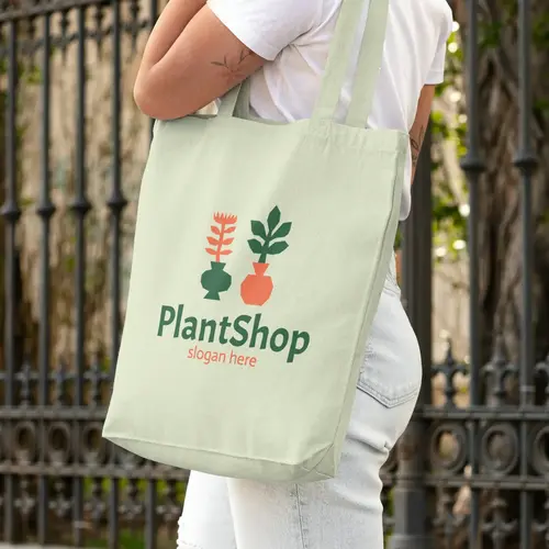 Tote Bag Plant and Flower Logo Mockup