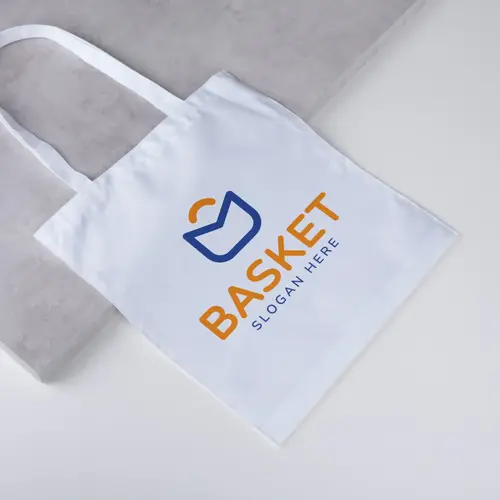 Tote Bag Shopping Basket Logo Mockup