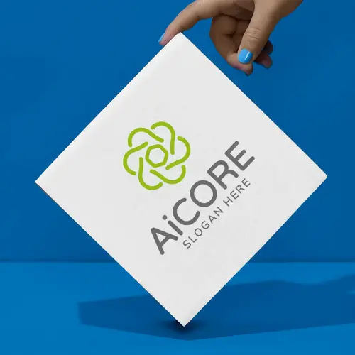 Box Ai Symbol Logo Mockup