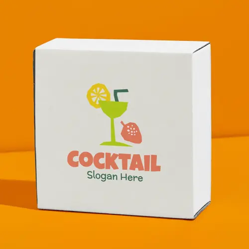 Box Juice and Cocktail Bar Logo Mockup