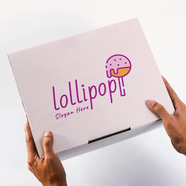 Free Lollipop Candy Logo Box Mockup