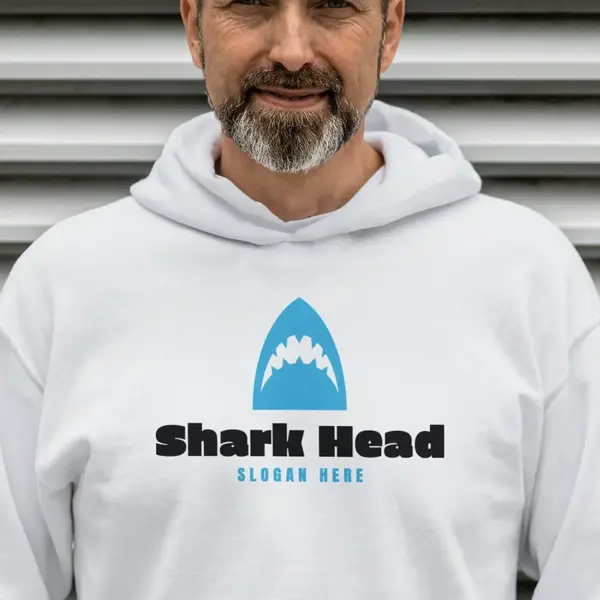 Hoodie Free Shark Head Logo Mockup