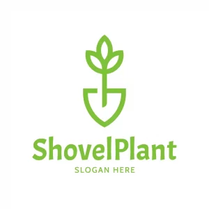 Shovel Plant Leaf Logo