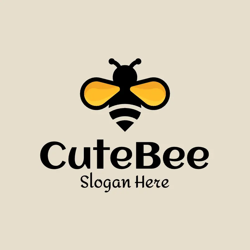 Adorable Back Bee Logo