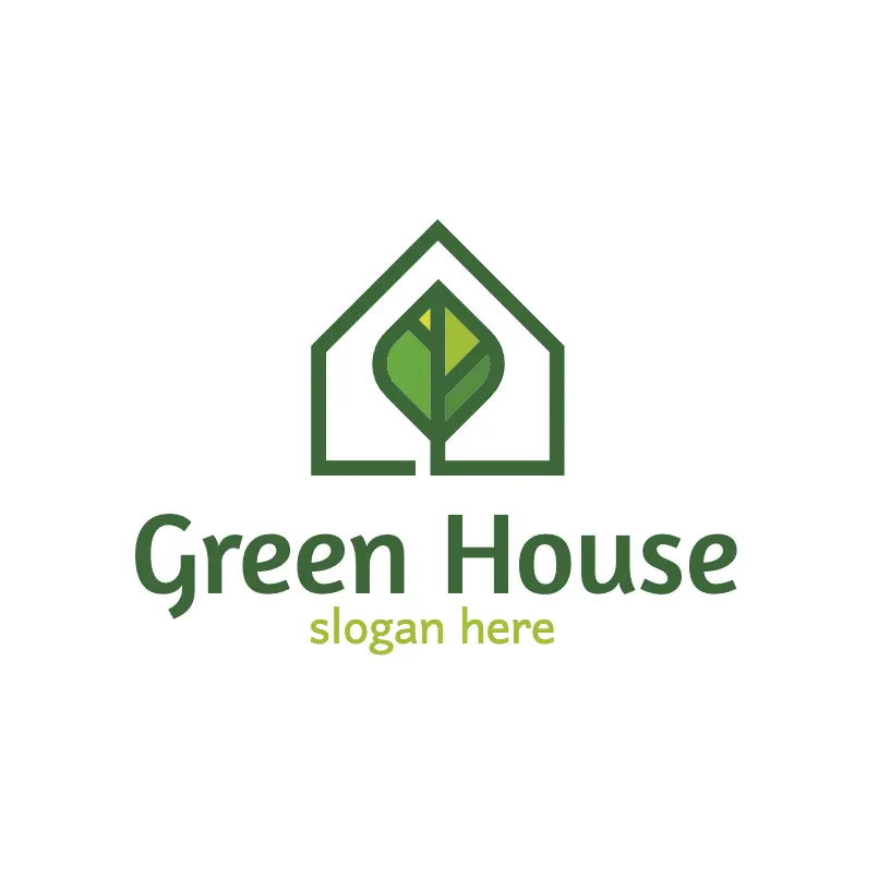 Green and Tree House Logo