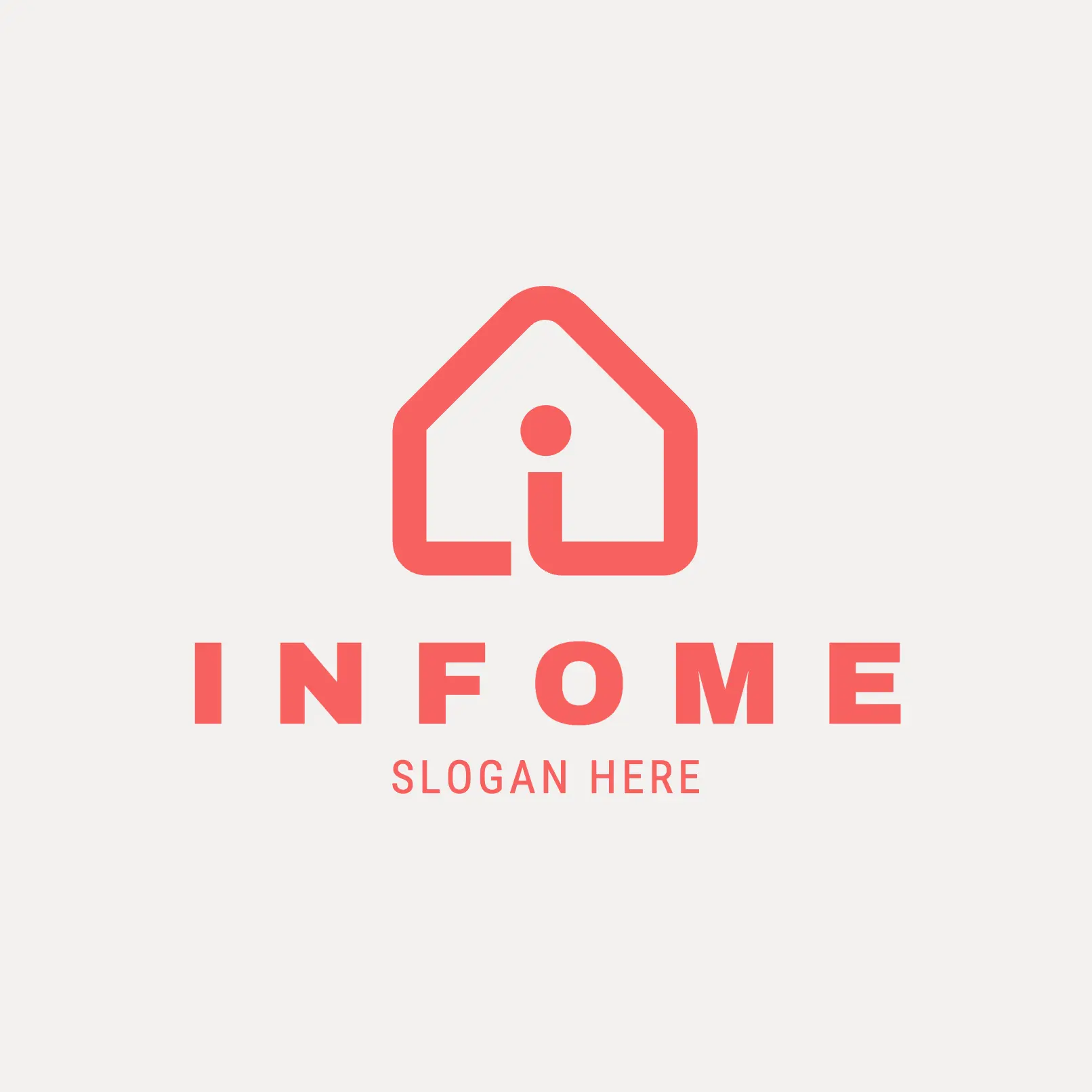 Free House and Letter I Logo